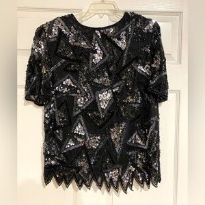 Styleworks Evening sequin/beaded top. Size M